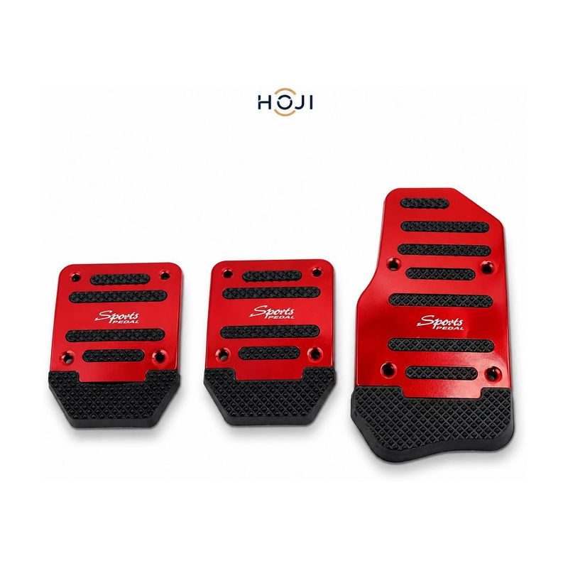 HOJI 3-Piece Red Car Pedal Cover Set 3 Pieces - Image 2