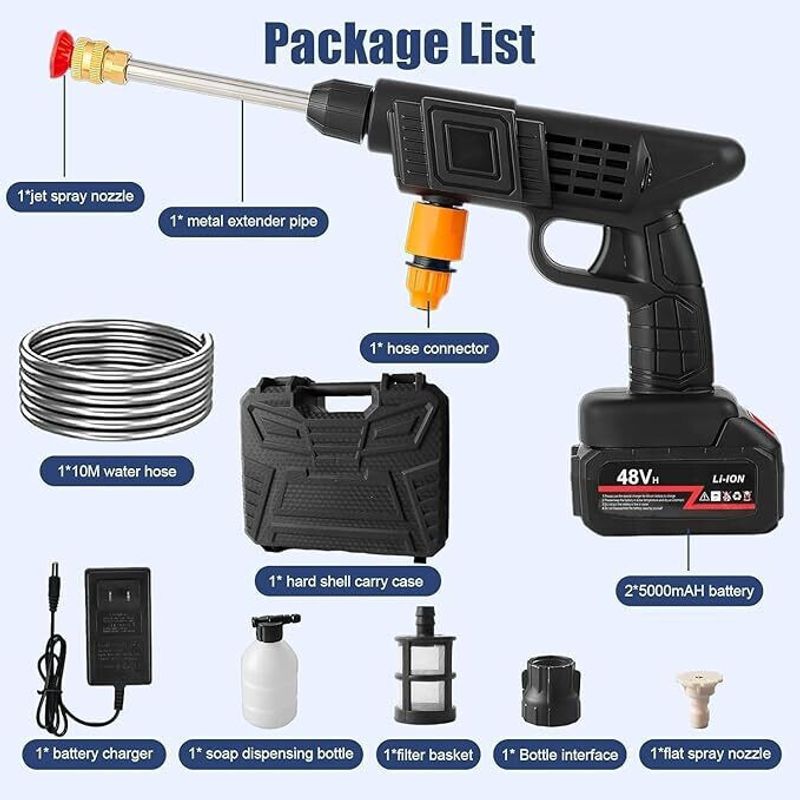 Ornelo Cordless Car & Bike High Pressure Washer Set - Image 3