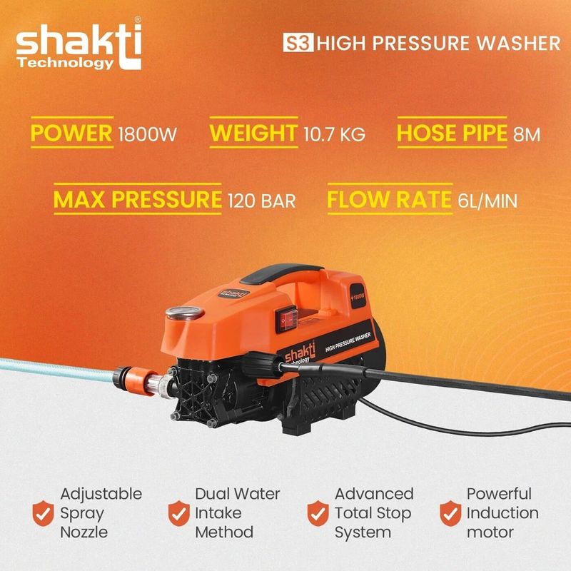 Shakti Technology 1800W 120 Bar Pressure Washer - Image 4