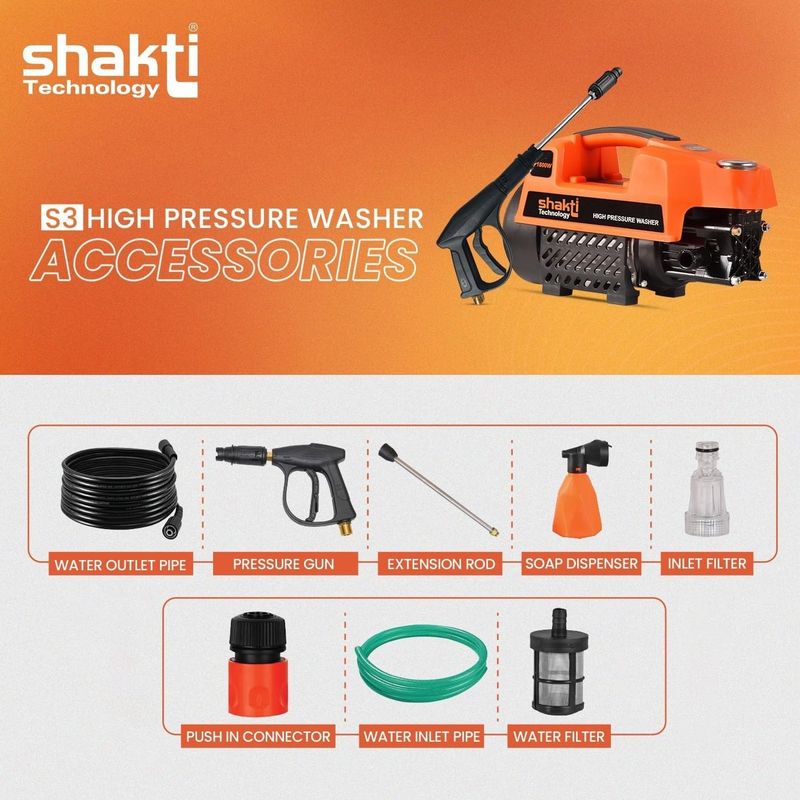 Shakti Technology S3 High Machine 1800W 120 Bar Pressure Washer - Image 5