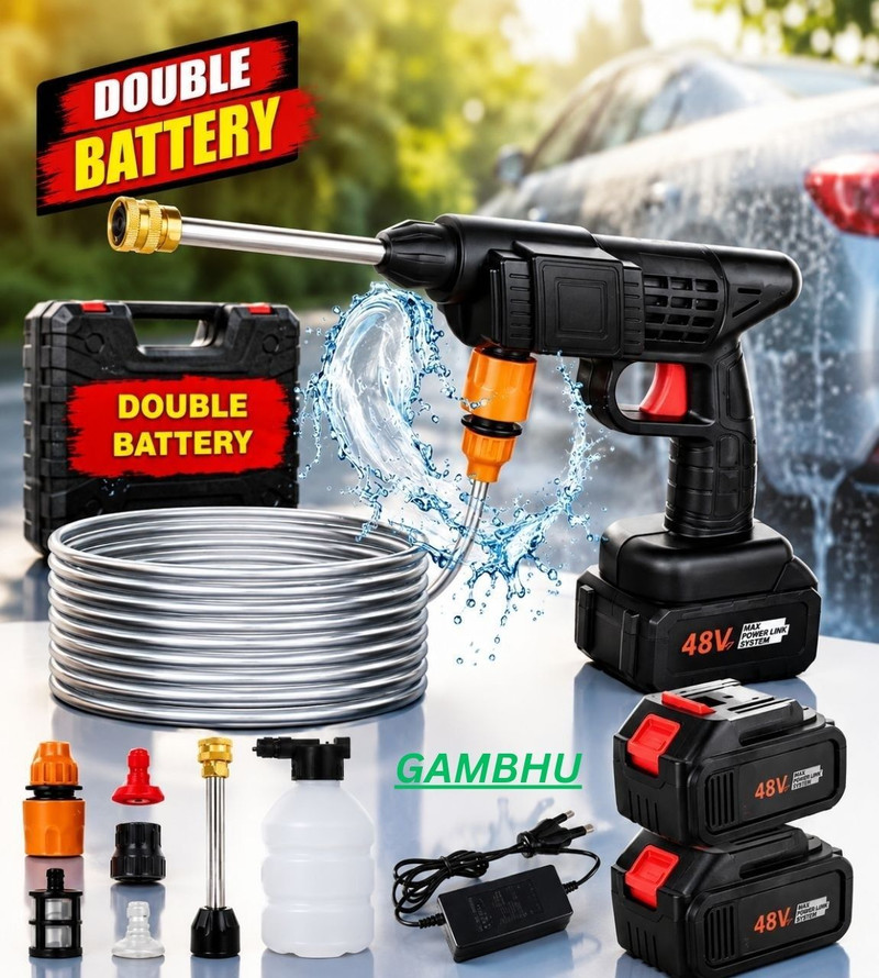 GAMBHU Wireless Portable Water Cleaner Car Bike Washing Equipment Kit Pressure Washer