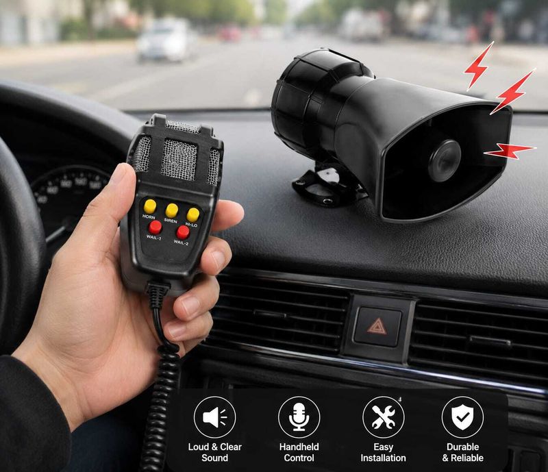 Laxmii 7 Tone Siren Horn with Mic Tweeter Car Speaker (80W) - Image 7