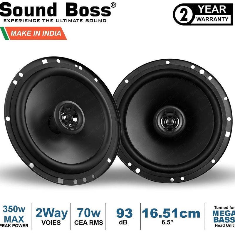 Sound Boss SB-CX-61SI Premium 2 Way 6.5 Inch 70 Watts RMS Coaxial...more - Image 2