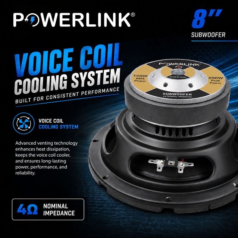 Powerlink 8" Champion Series Subwoofer 250W - Image 6