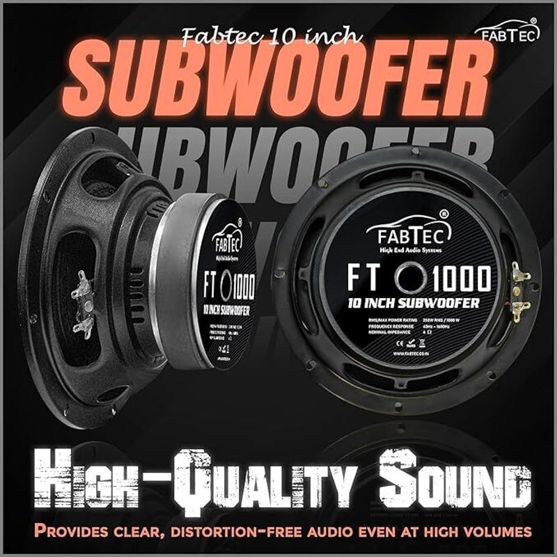 FABTEC 10 Inch 250W RMS Subwoofer - Image 6