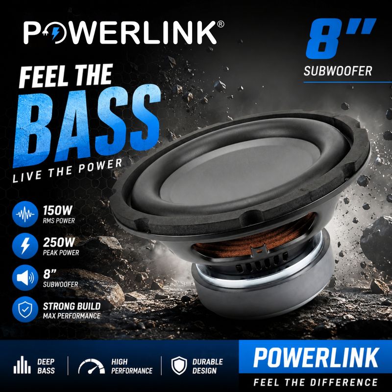 Powerlink 8" Champion Series Subwoofer 250W - Image 2