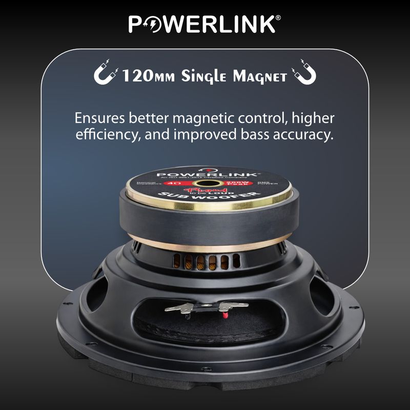 Powerlink 8" Black Subwoofer 200W Peak - Image 5