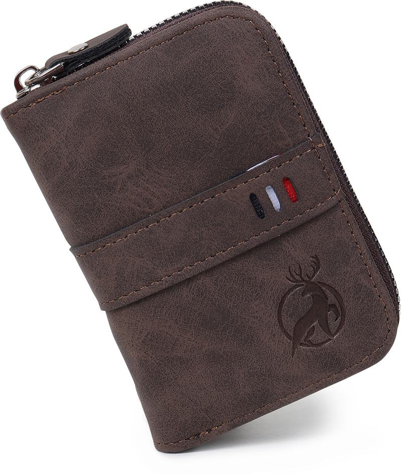 Flipkart SmartBuy Long-Lasting 9 Card Slot|2 Cash Slot Brown Leather Zip Debit/Credit 10 Card Holder (Set of 1, Brown, Beige)