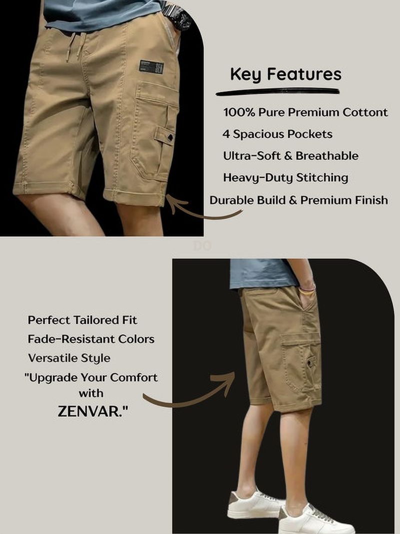 ZENVAR Men Black Denim Shorts - Image 6