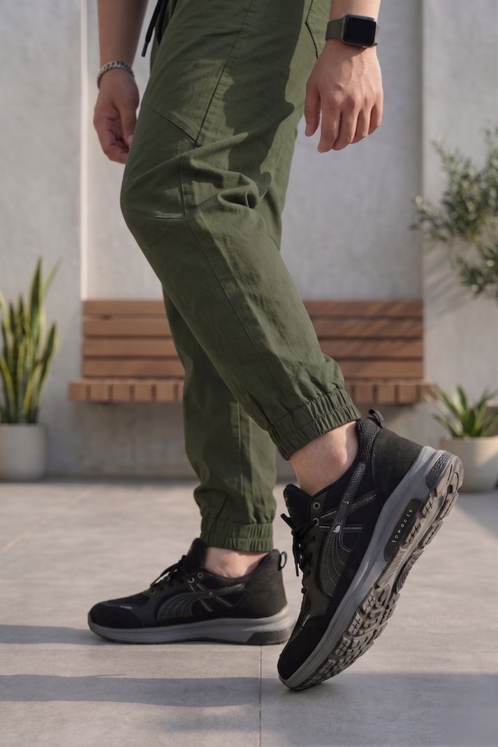 VENRBD Men Green Cotton Trousers - Image 6