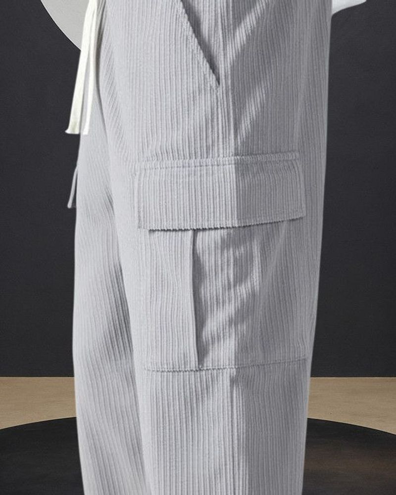 Men Solid Grey Track Pants - Image 3