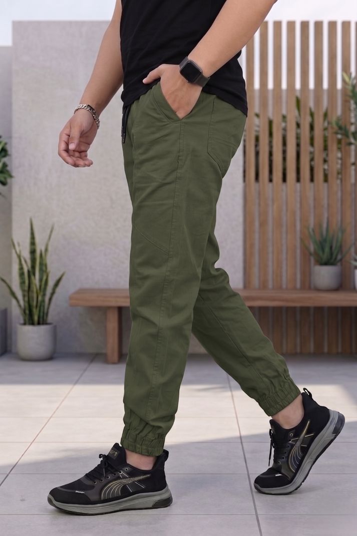 VENRBD Men Green Cotton Trousers - Image 5