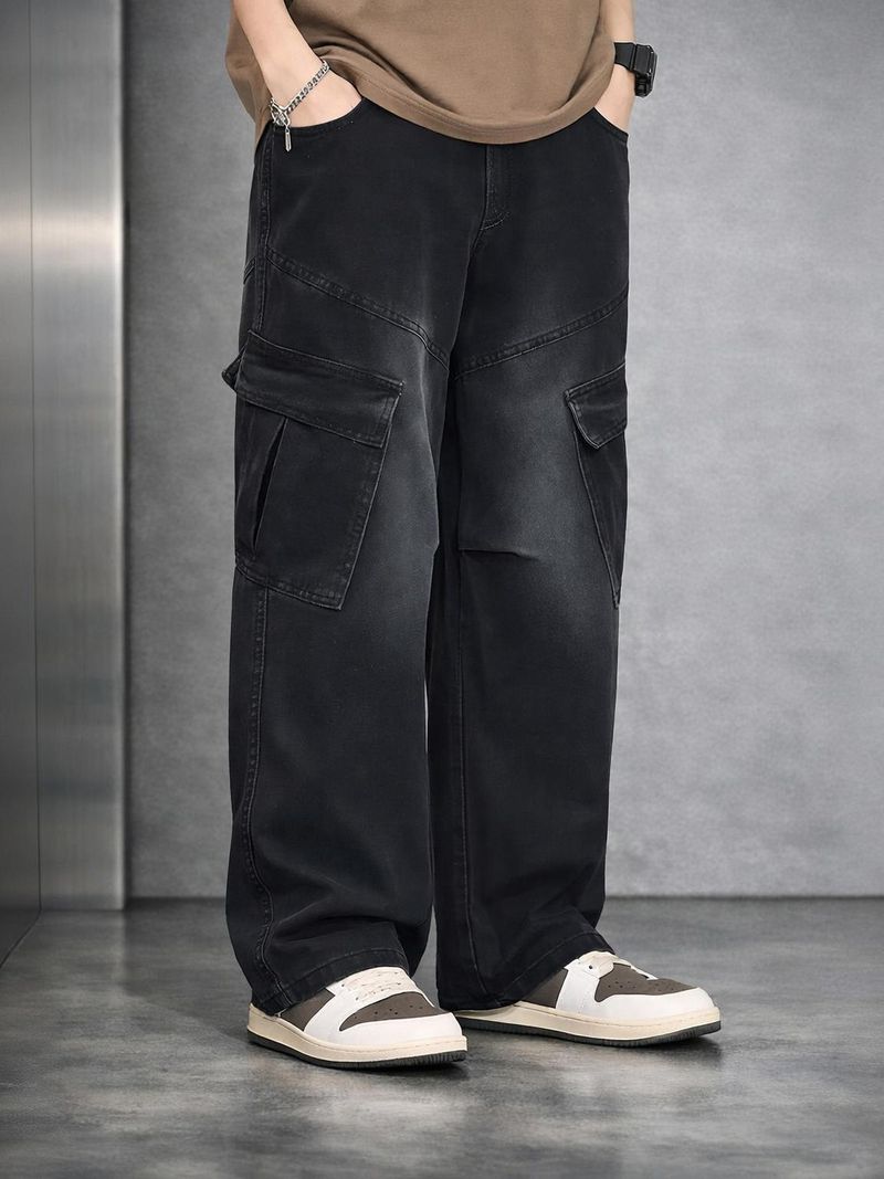 BREXX Men Straight Fit Mid Rise Black Jeans - Image 2