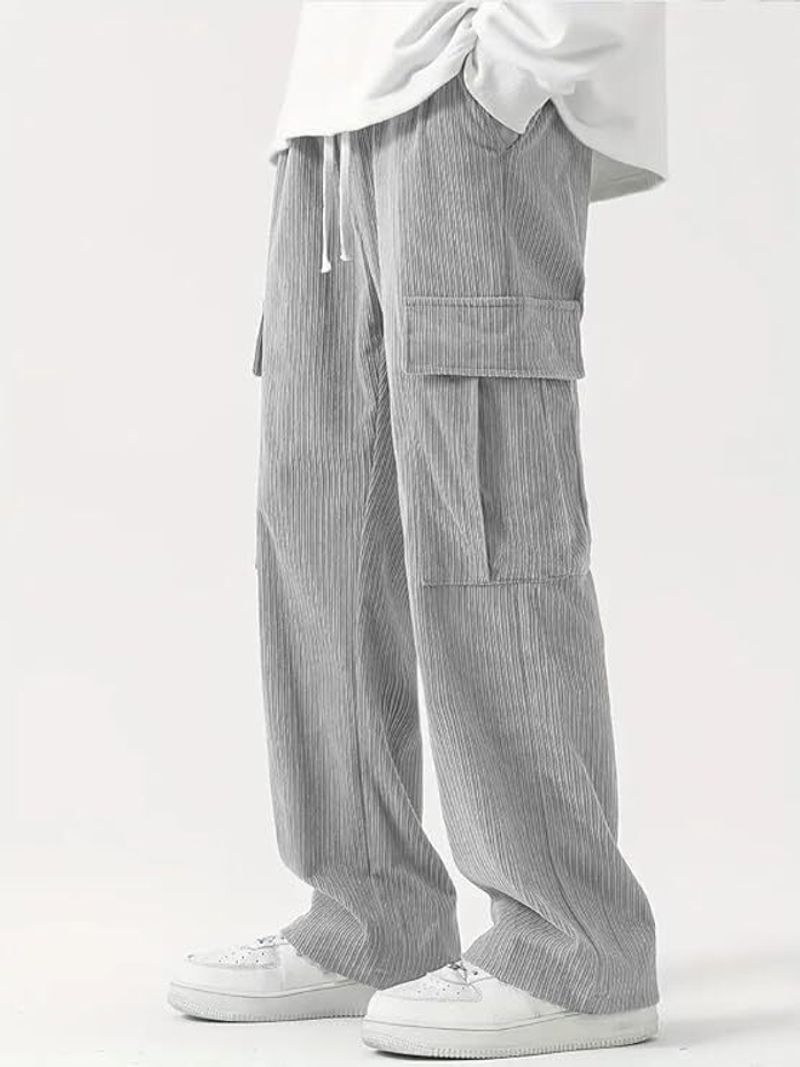 Men Solid Grey Track Pants - Image 5