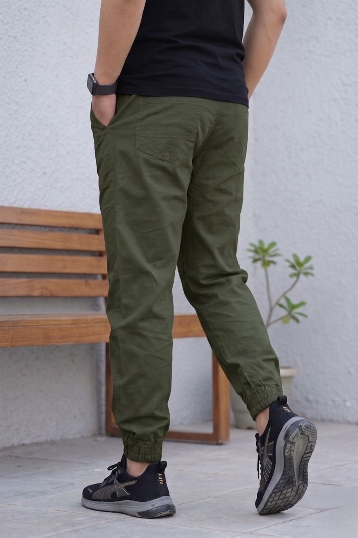 VENRBD Men Green Cotton Trousers - Image 4