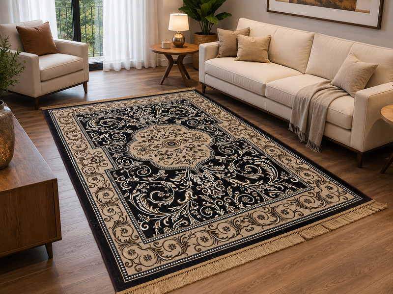 SHABACARPET 5 ft  X 7 ft Silk Carpet (Rectangle, Brown)