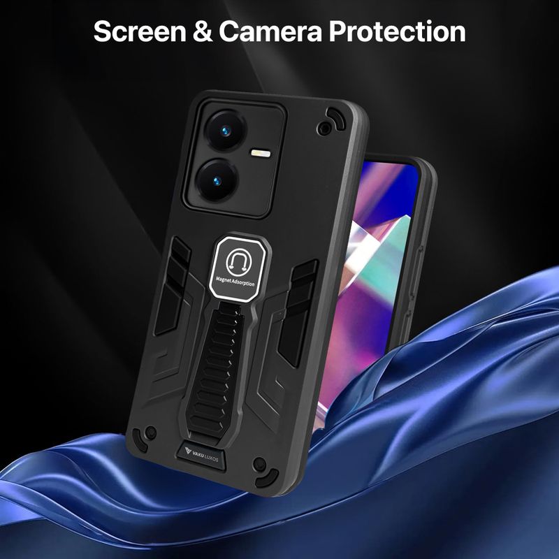 Vaku Luxos Back Cover for Vivo Y22 Black - Image 4