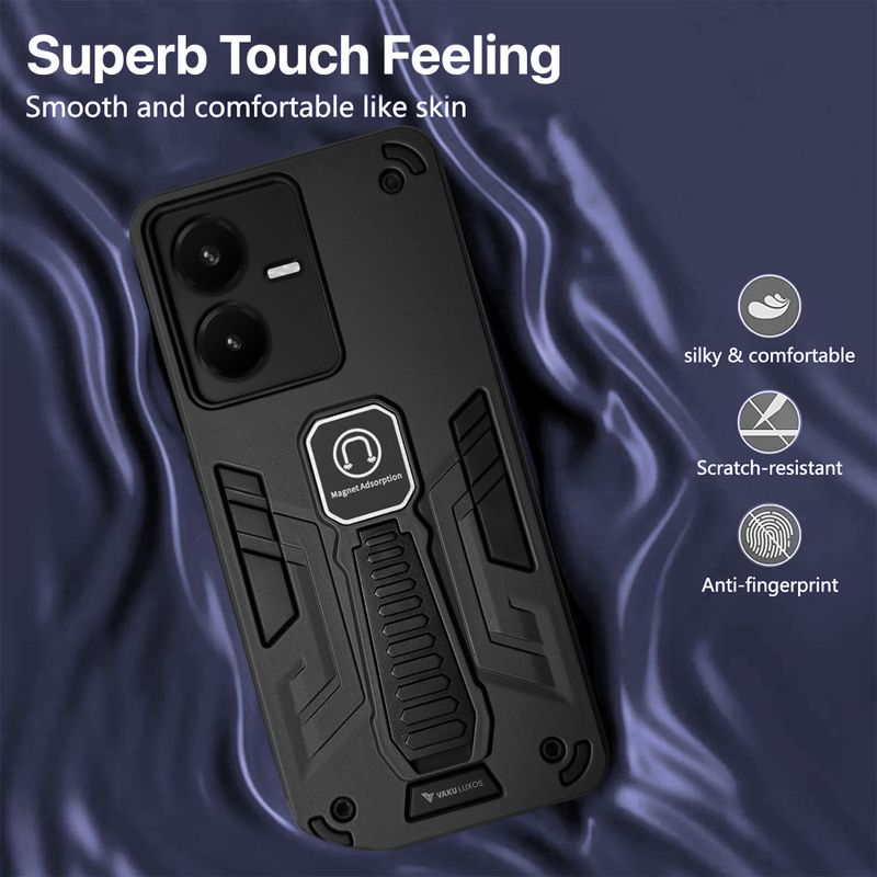 Vaku Luxos Back Cover for Vivo Y22 Black - Image 6