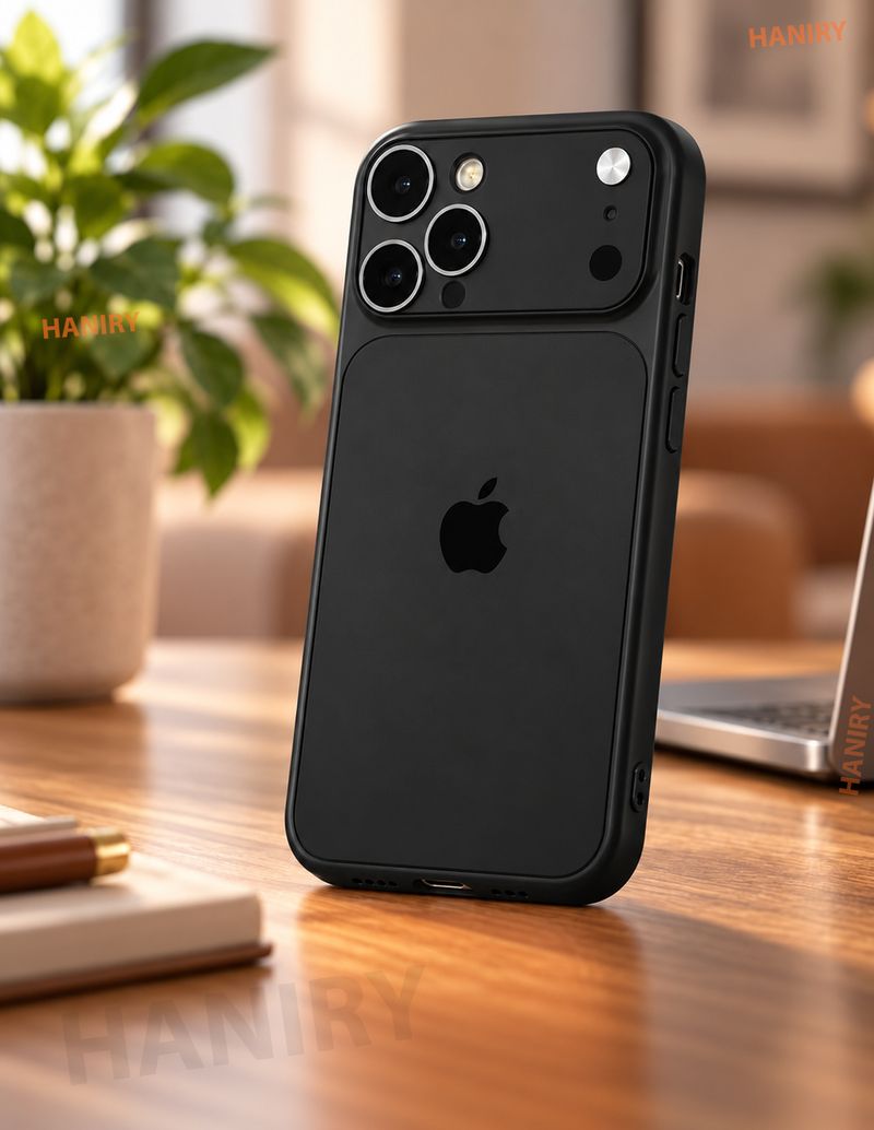 HANIRY iPhone 14 Pro Back Cover, Black Hard Case - Image 2