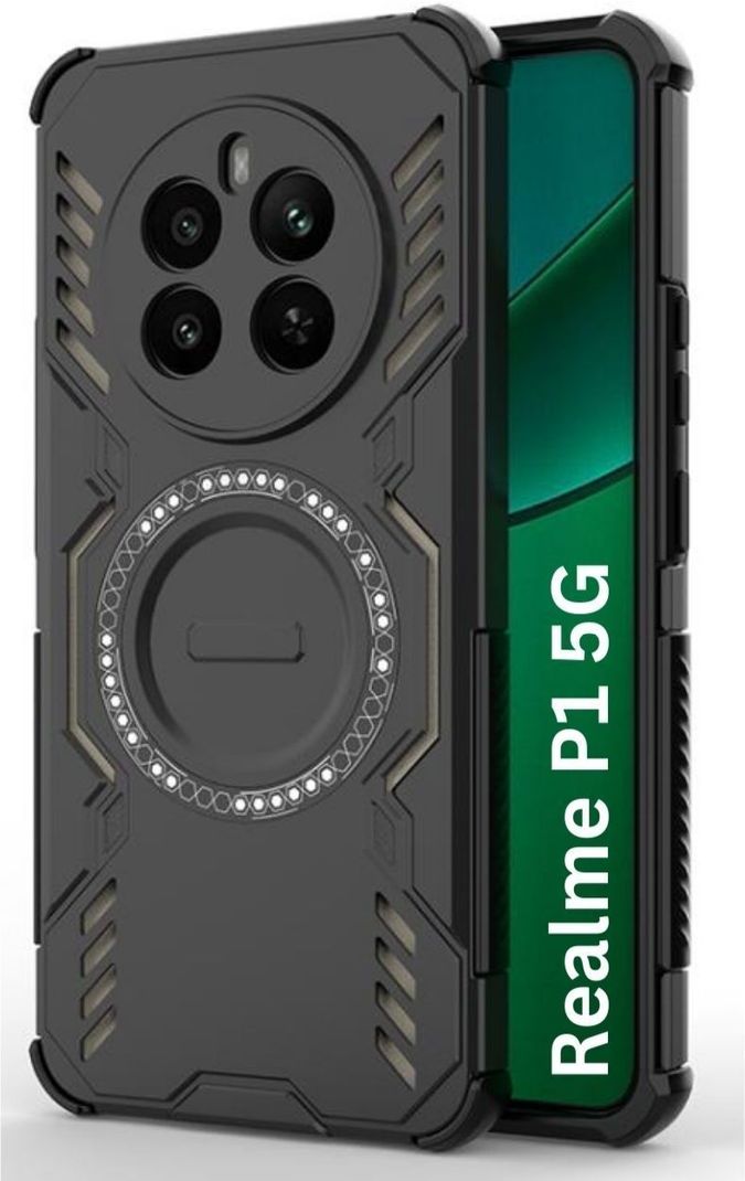 KWINE CASE Back Cover for realme P1 5G (Black, Rugged Armor, Fiber, Pack of: 1) - Image 2