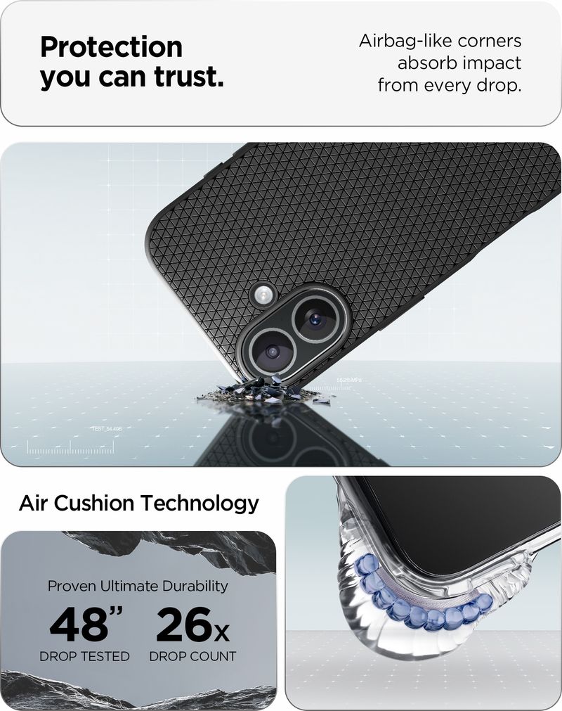 Spigen Liquid Air Back Cover for iPhone 17 Black - Image 6