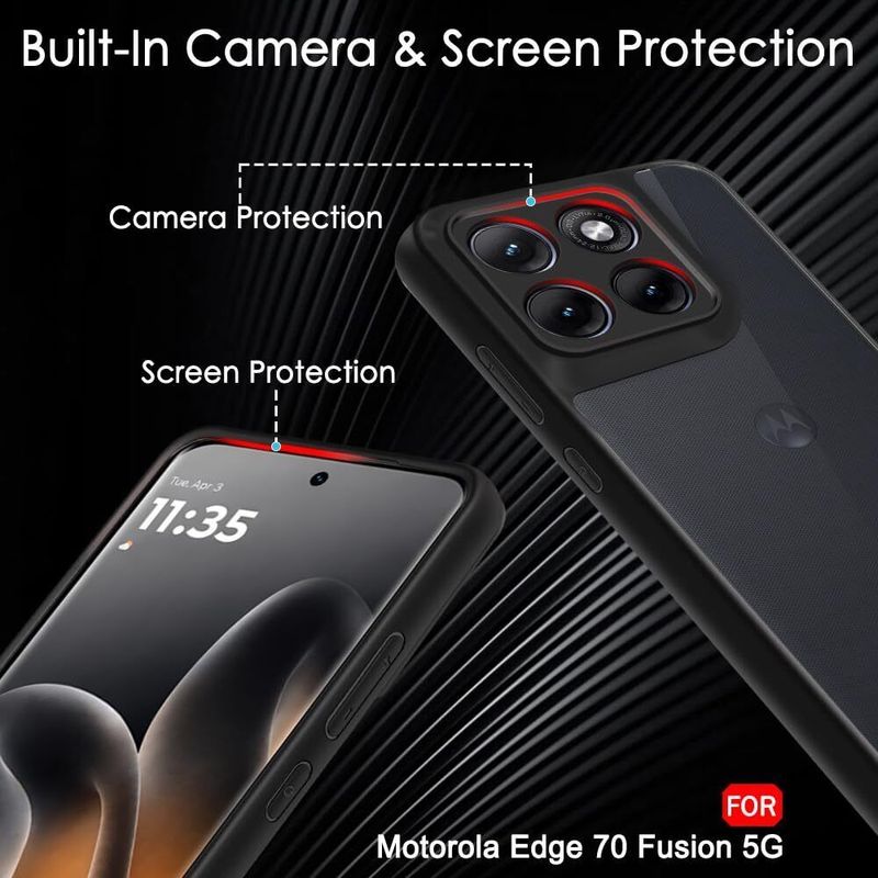 Xolia Back Cover for Motorola Edge 70 Fusion 5G Black - Image 5