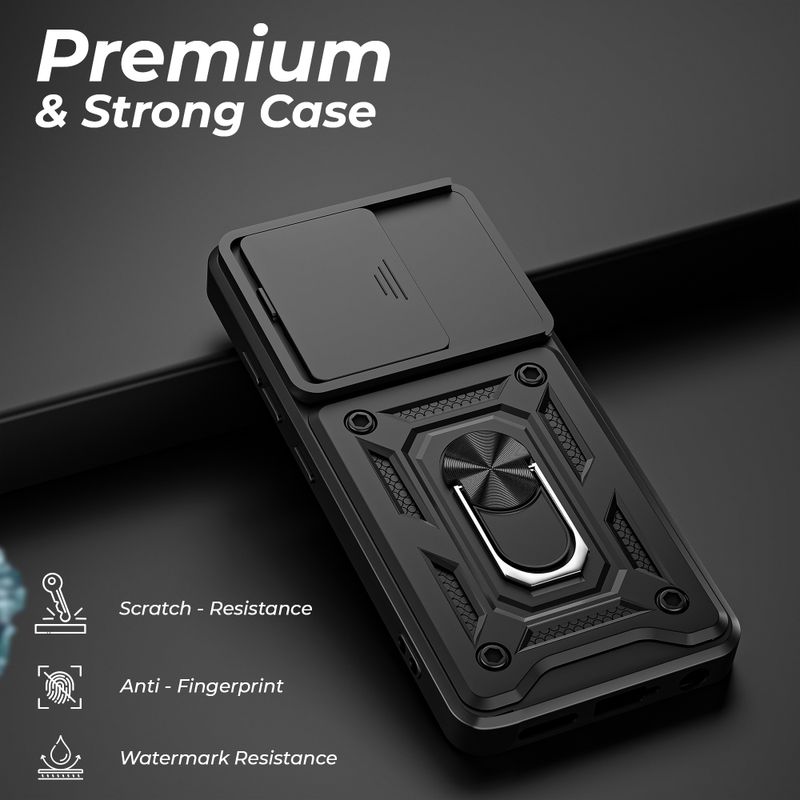 Artistque Back Cover for Vivo Y31 4G (Black, Ring Case) - Image 3