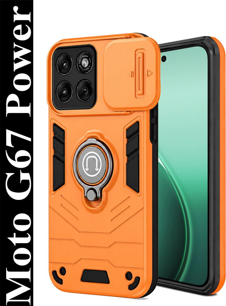 Luxecase Rugged Back Cover for Motorola G67 Power 5G, Orange - Image 3