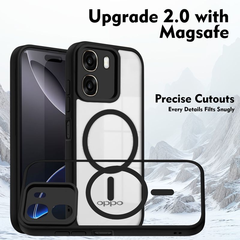 V-TAN Back Cover for Oppo A6 (Black, MagSafe) - Image 6