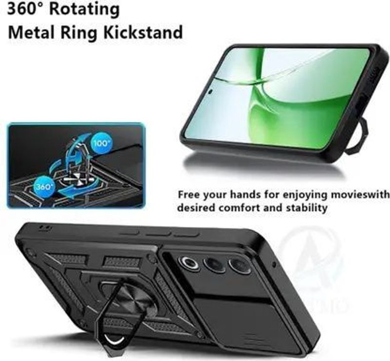 Fablue Rugged Armor Back Cover for OPPO K13x 5G (Black) - Image 8