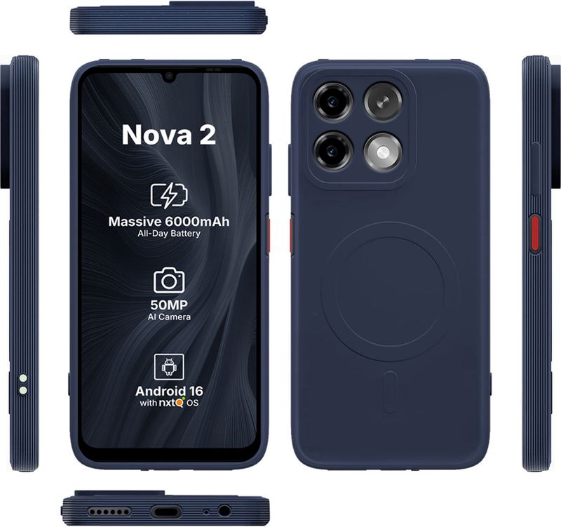 Casotec Back Cover for Ai+ Nova 2 5G, Blue, Matte Finish, Silicon - Image 4