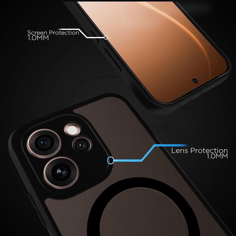 RIGGEAR Back Cover for Oppo Reno15 Pro, Reno 15 Pro 5G (Black, Magsafe, Polycarbonate, Thermoplastic Polyurethane) - Image 4