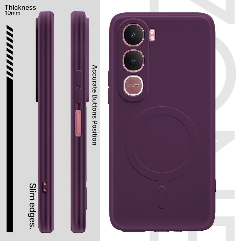 GLOBAL NOMAD Back Cover for Vivo Y31 5G (Purple, Grip Case, Silicon) - Image 4
