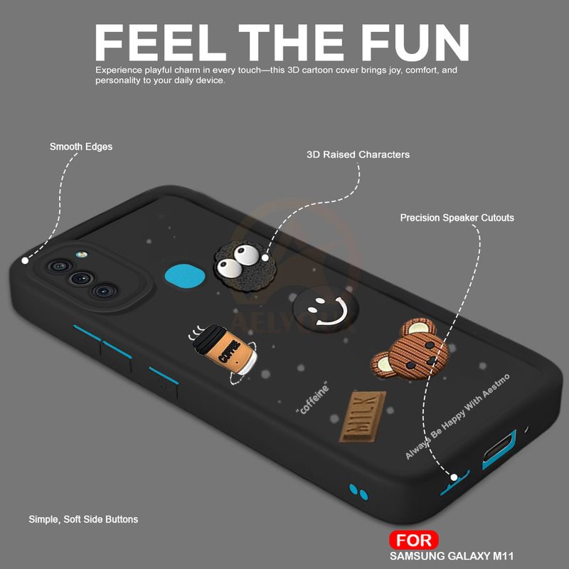 AelVouX Samsung Galaxy M11 (Black) - Image 4