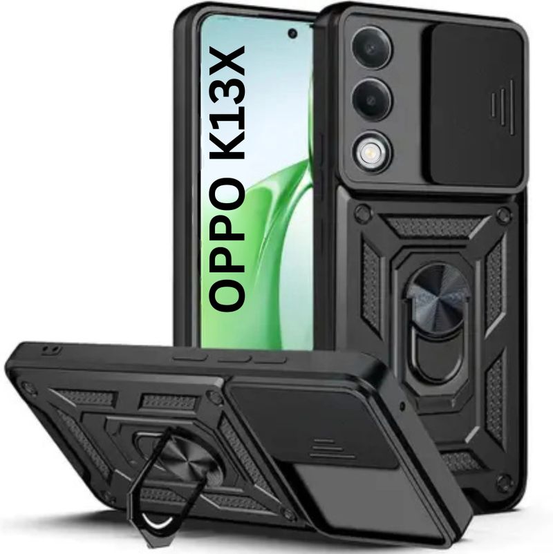 Fablue Rugged Armor Back Cover for OPPO K13x 5G (Black) - Image 5