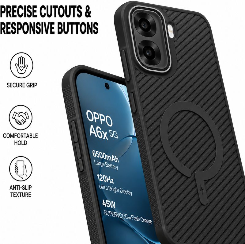 ArmourPro Carbon Fiber Magsafe Case for OPPO A6x 5G - Image 3