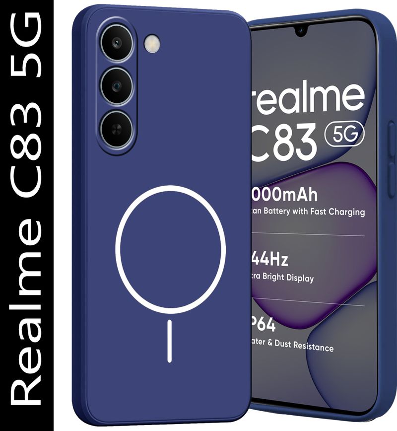 Forego Back Cover for Realme C83 5G (Blue, Flexible, Silicon) - Image 2