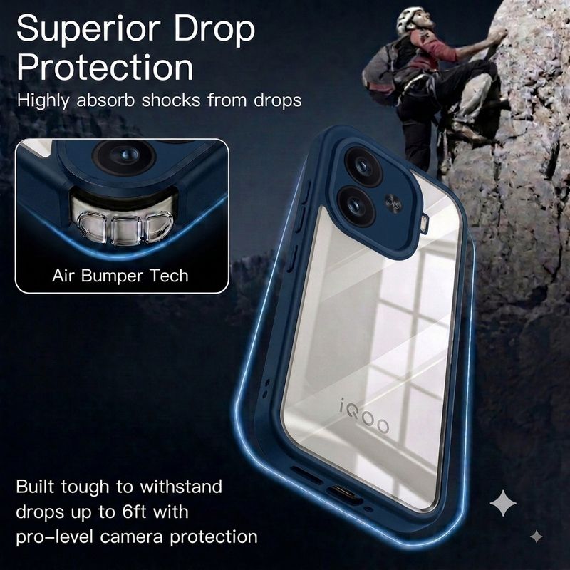 V-TAN Back Cover for IQOO Neo 10R 5G (Blue, Transparent, Shock Proof) - Image 3
