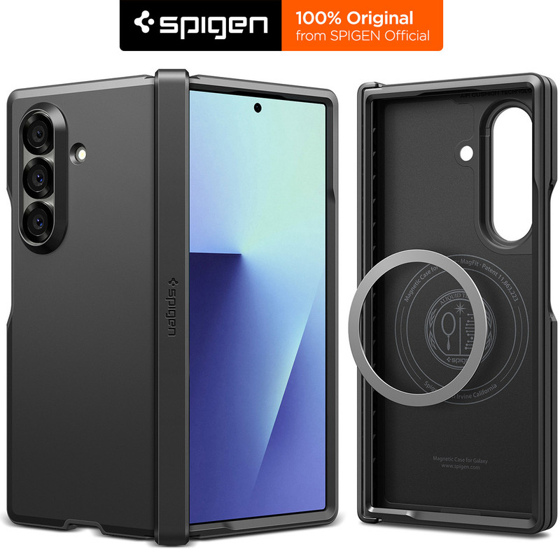 Spigen Tough Armor Pro MagFit Back Cover for Samsung Galaxy Z Fold7 5G Black, Magsafe, Thermoplastic Polyurethane, Polycarbonate, Pack of: 1