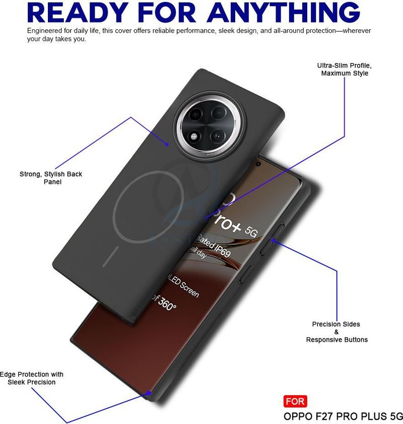 AESTMO Back Cover for Oppo F27 Pro Plus 5G Black - Image 5
