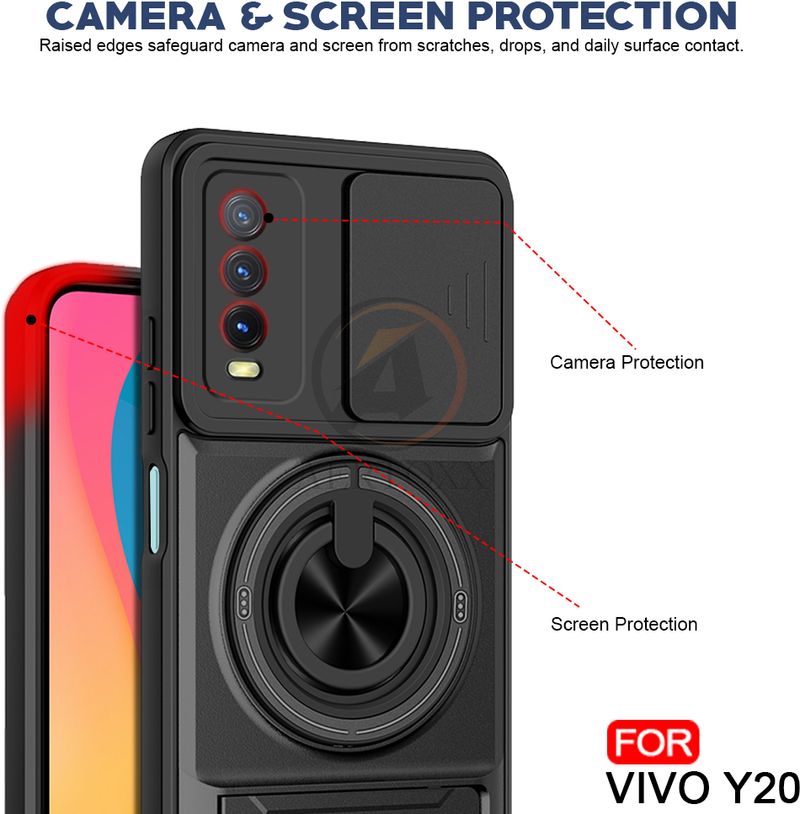 AERTOXX Back Cover for Vivo Y20 Black - Image 4