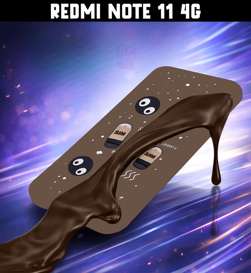 CASEHYP Back Cover for Redmi Note 11 4G (Brown, Silicon) - Image 3