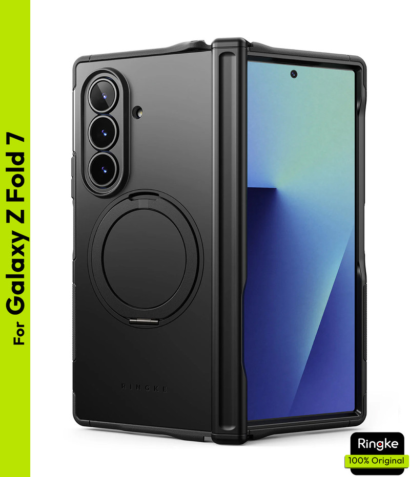 Ringke Back Cover for Samsung Galaxy Z Fold 7 Black, Dual Protection, Polycarbonate, Thermoplastic Polyurethane, Pack of: 1