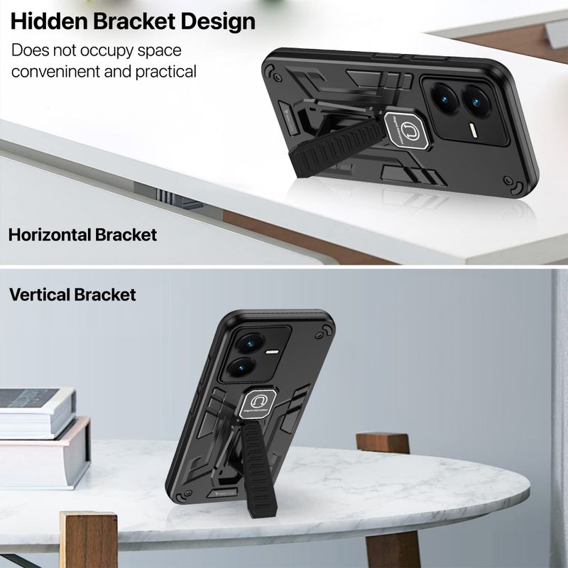 Vaku Luxos Back Cover for Vivo Y22 Black - Image 3