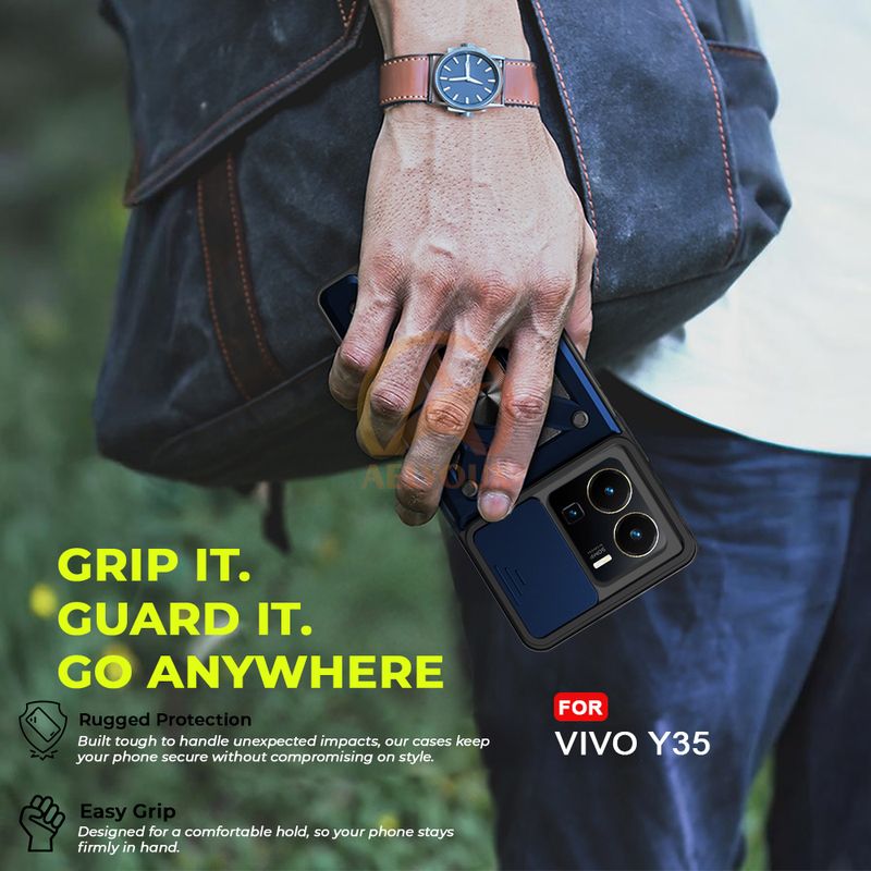 AelVouX Vivo Y35 Blue Ring Case - Image 5