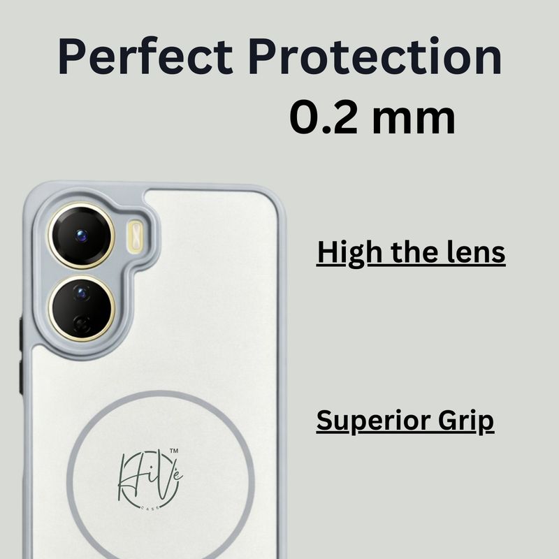 Hive Back Cover for vivo Y16 (Grey, Grip Case, Silicon) - Image 5