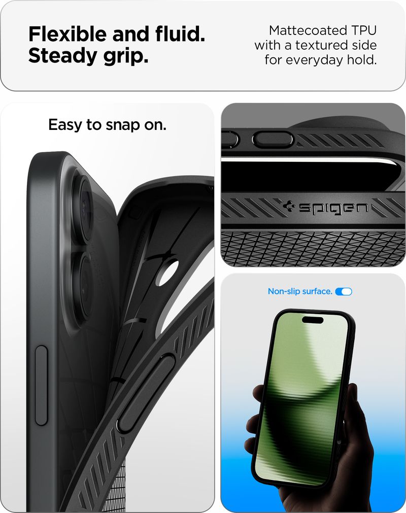 Spigen Liquid Air Back Cover for iPhone 17 Black - Image 4