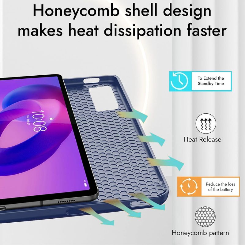 AGEIS Flip Cover for Lenovo Idea Tab Plus 12.1 inches Blue - Image 5