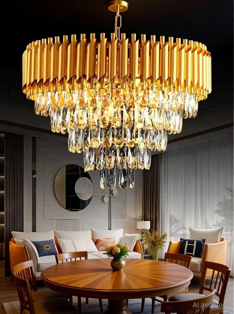 Kayuv Crystal Gold 500mm Chandelier - Image 3