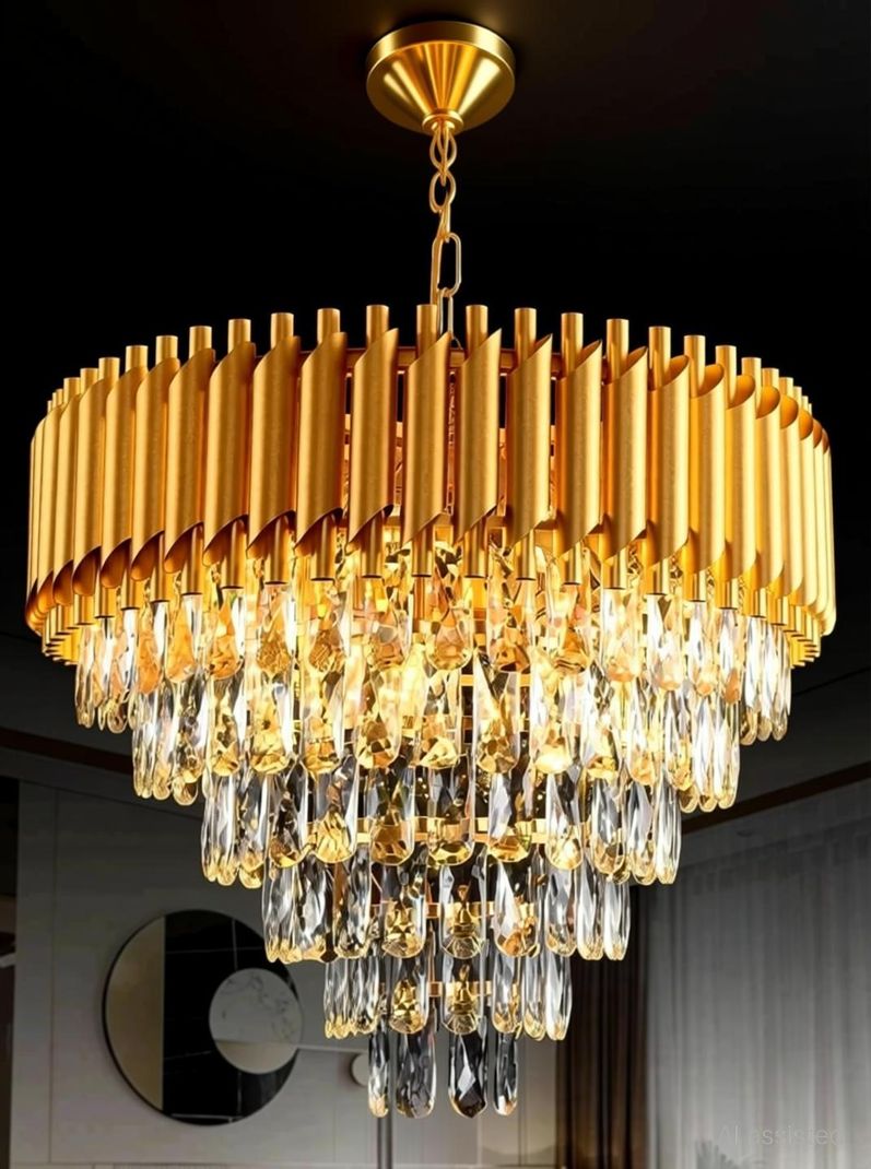 Kayuv Crystal Gold 500mm Chandelier - Image 5